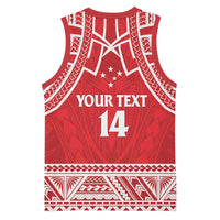 Samoa Rugby Custom Basketball Jersey Toa Samoa Pacific Sporty Red - Polynesian Pride
