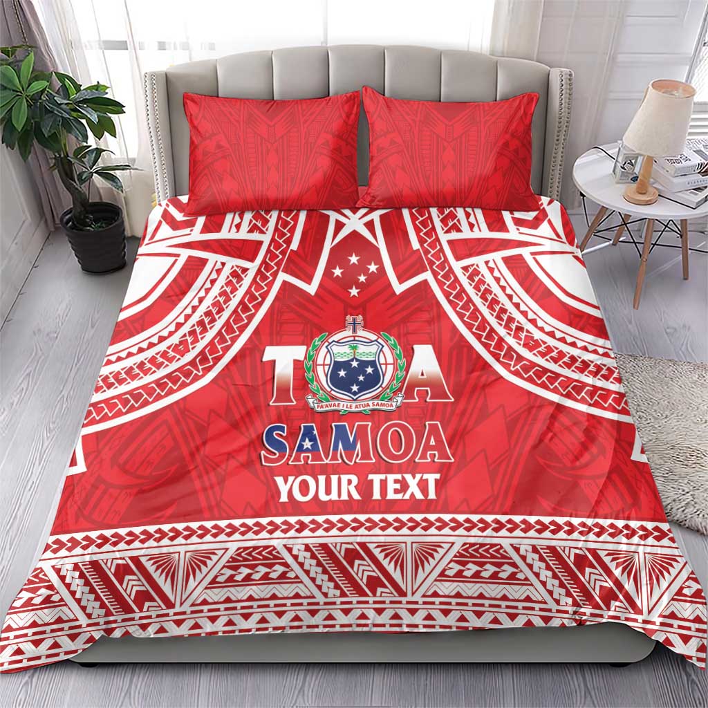 Samoa Rugby Custom Bedding Set Toa Samoa Pacific Sporty Red - Polynesian Pride