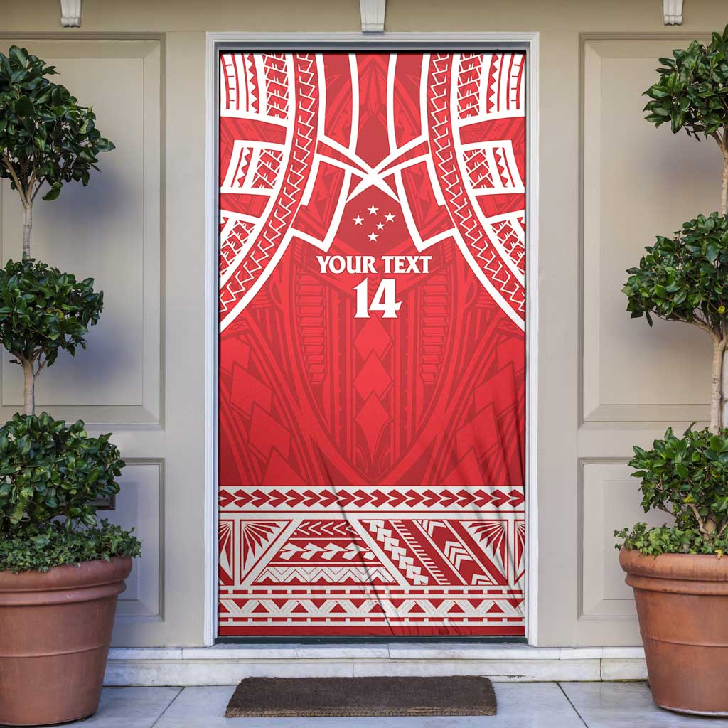 Samoa Rugby Custom Door Cover Toa Samoa Pacific Sporty Red - Polynesian Pride