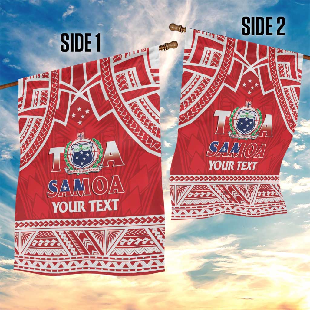 Samoa Rugby Custom Garden Flag Toa Samoa Pacific Sporty Red - Polynesian Pride