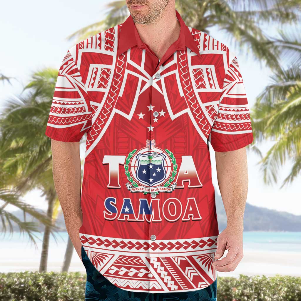 Samoa Rugby Custom Hawaiian Shirt Toa Samoa Pacific Sporty Red - Polynesian Pride