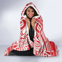 Samoa Rugby Custom Hooded Blanket Toa Samoa Pacific Sporty Red - Polynesian Pride