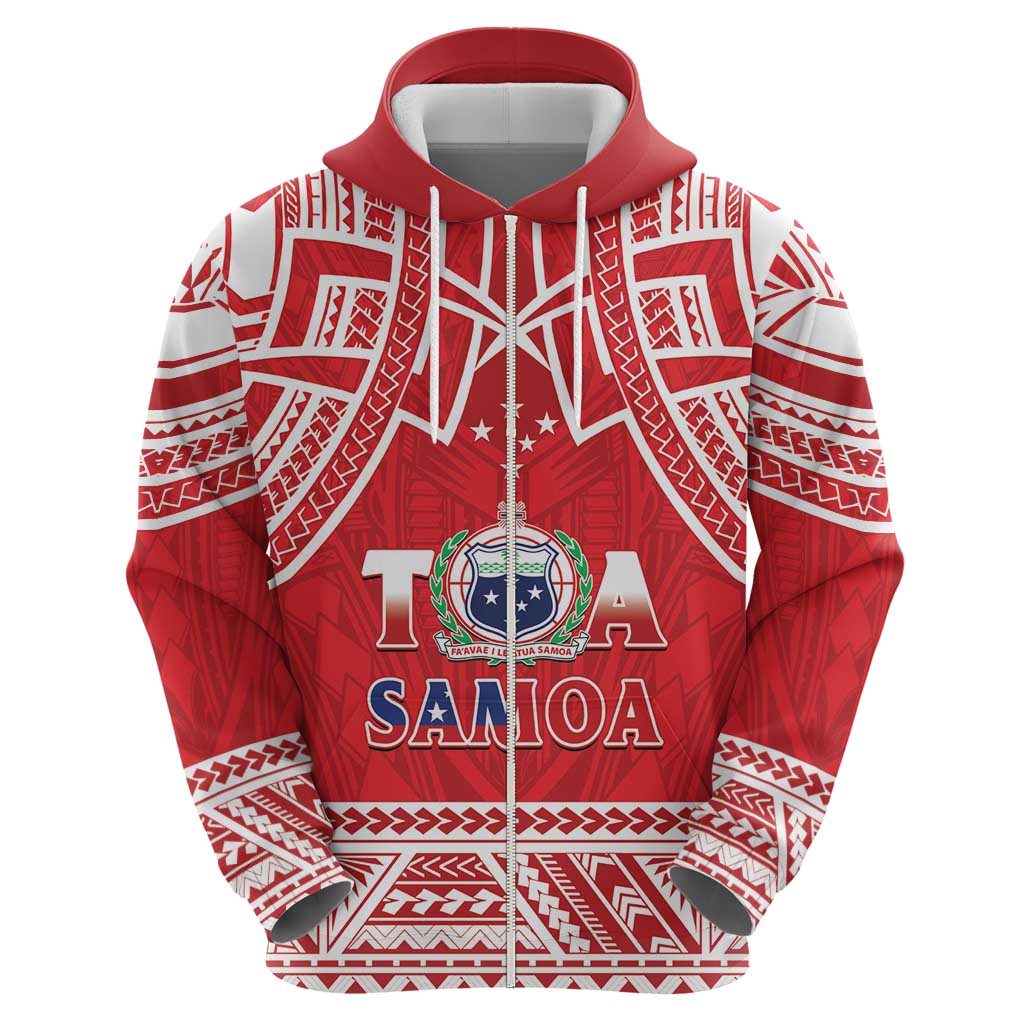 Samoa Rugby Custom Hoodie Toa Samoa Pacific Sporty Red - Polynesian Pride
