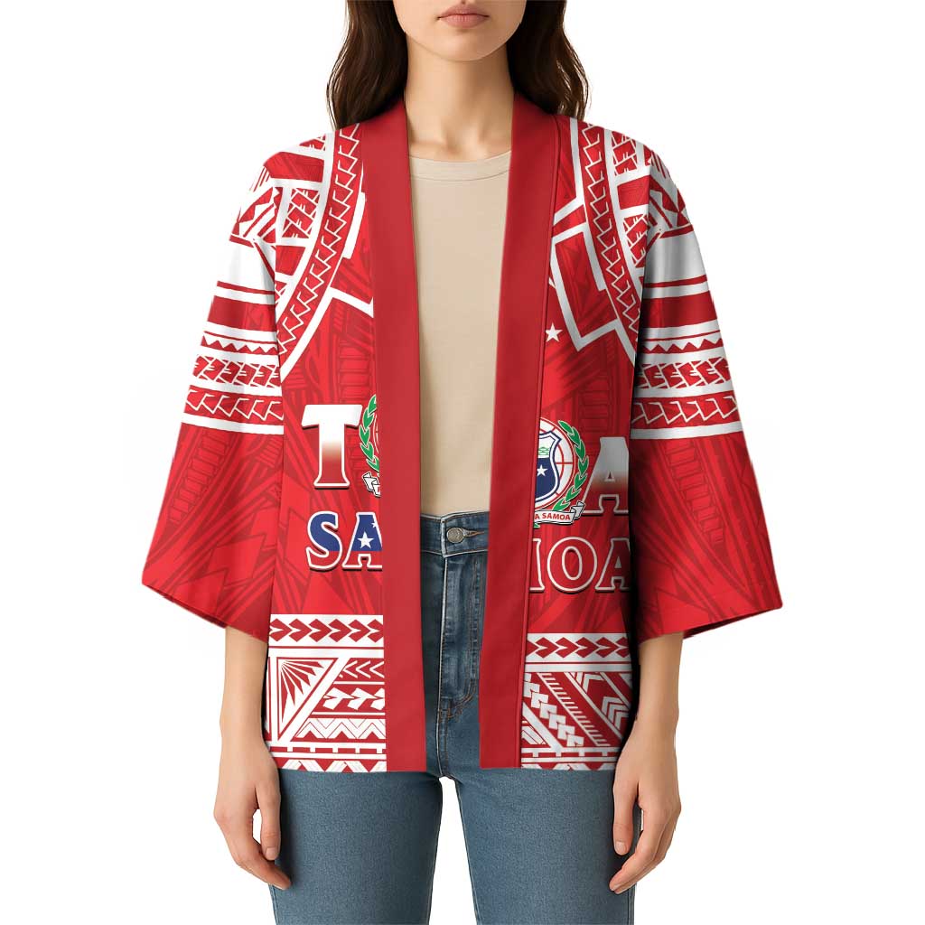 Samoa Rugby Custom Kimono Toa Samoa Pacific Sporty Red - Polynesian Pride