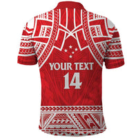 Samoa Rugby Custom Polo Shirt Toa Samoa Pacific Sporty Red - Polynesian Pride