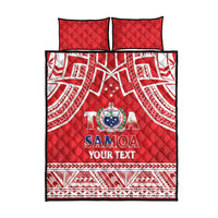 Samoa Rugby Custom Quilt Bed Set Toa Samoa Pacific Sporty Red - Polynesian Pride