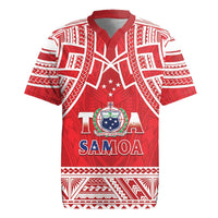 Samoa Rugby Custom Rugby Jersey Toa Samoa Pacific Sporty Red - Polynesian Pride