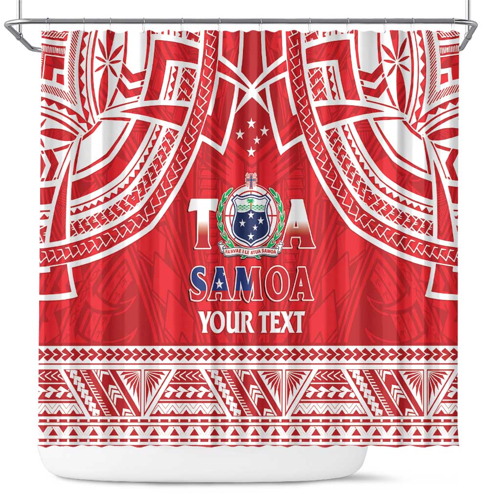 Samoa Rugby Custom Shower Curtain Toa Samoa Pacific Sporty Red - Polynesian Pride