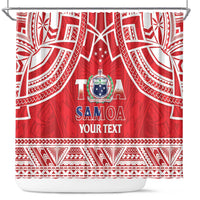 Samoa Rugby Custom Shower Curtain Toa Samoa Pacific Sporty Red - Polynesian Pride