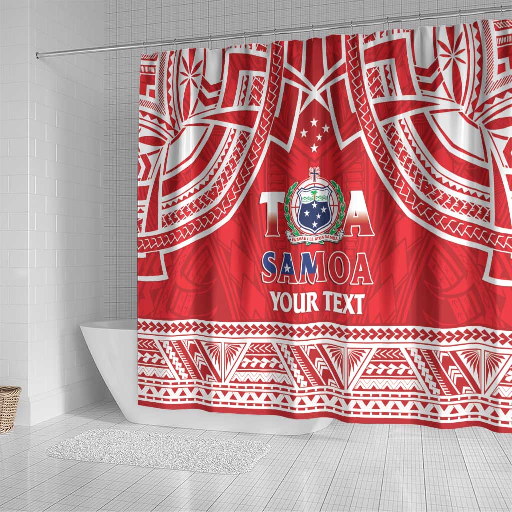 Samoa Rugby Custom Shower Curtain Toa Samoa Pacific Sporty Red - Polynesian Pride