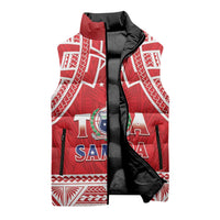 Samoa Rugby Custom Sleeveless Puffer Jacket Toa Samoa Pacific Sporty Red - Polynesian Pride