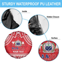 Samoa Rugby Custom Spare Tire Cover Toa Samoa Pacific Sporty Red - Polynesian Pride