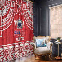 Samoa Rugby Custom Window Curtain Toa Samoa Pacific Sporty Red - Polynesian Pride