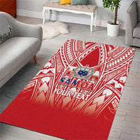 Toa Samoa Rugby Custom Area Rug Samoa mo Samoa Polynesian Pacific Red - Polynesian Pride