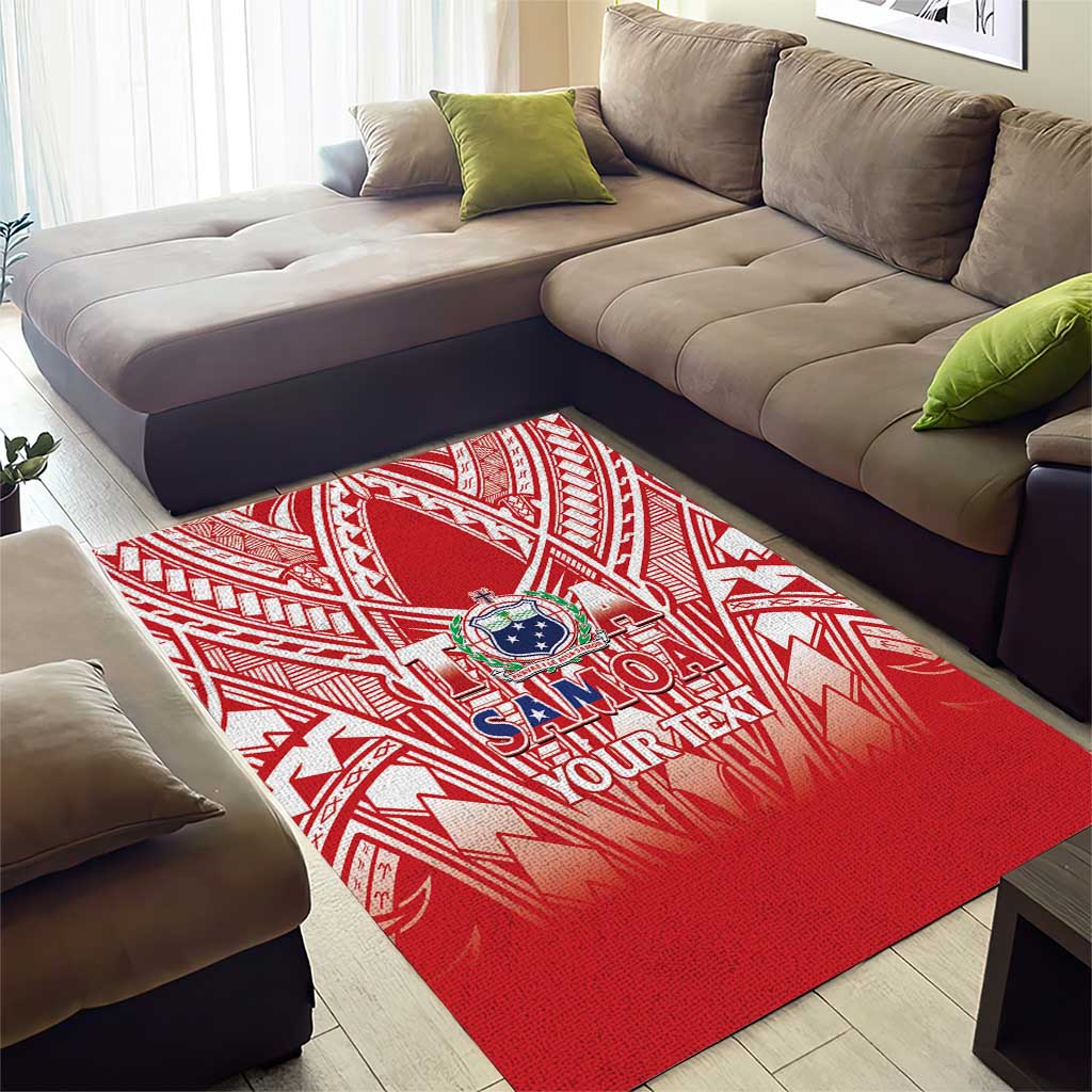 Toa Samoa Rugby Custom Area Rug Samoa mo Samoa Polynesian Pacific Red - Polynesian Pride