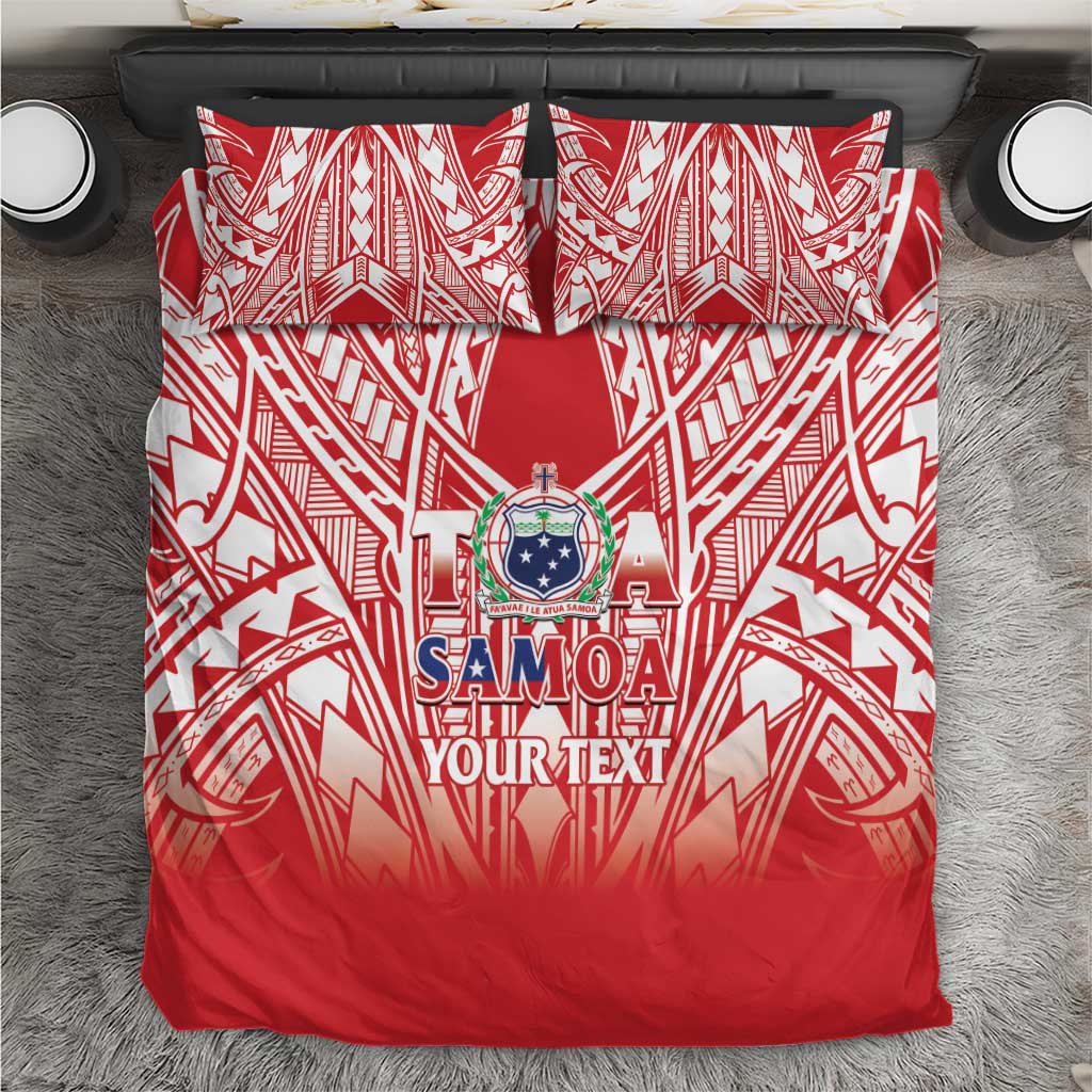 Toa Samoa Rugby Custom Bedding Set Samoa mo Samoa Polynesian Pacific Red - Polynesian Pride