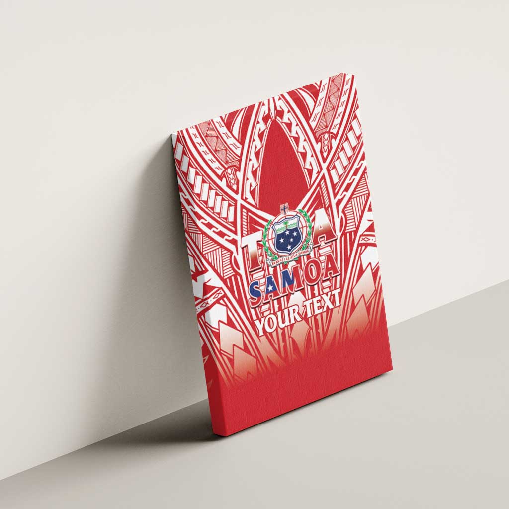 Toa Samoa Rugby Custom Canvas Wall Art Samoa mo Samoa Polynesian Pacific Red - Polynesian Pride