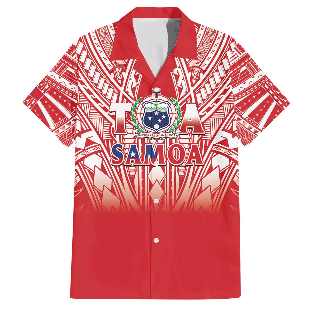 Toa Samoa Rugby Custom Family Matching Off The Shoulder Long Sleeve Dress and Hawaiian Shirt Samoa mo Samoa Polynesian Pacific Red - Polynesian Pride