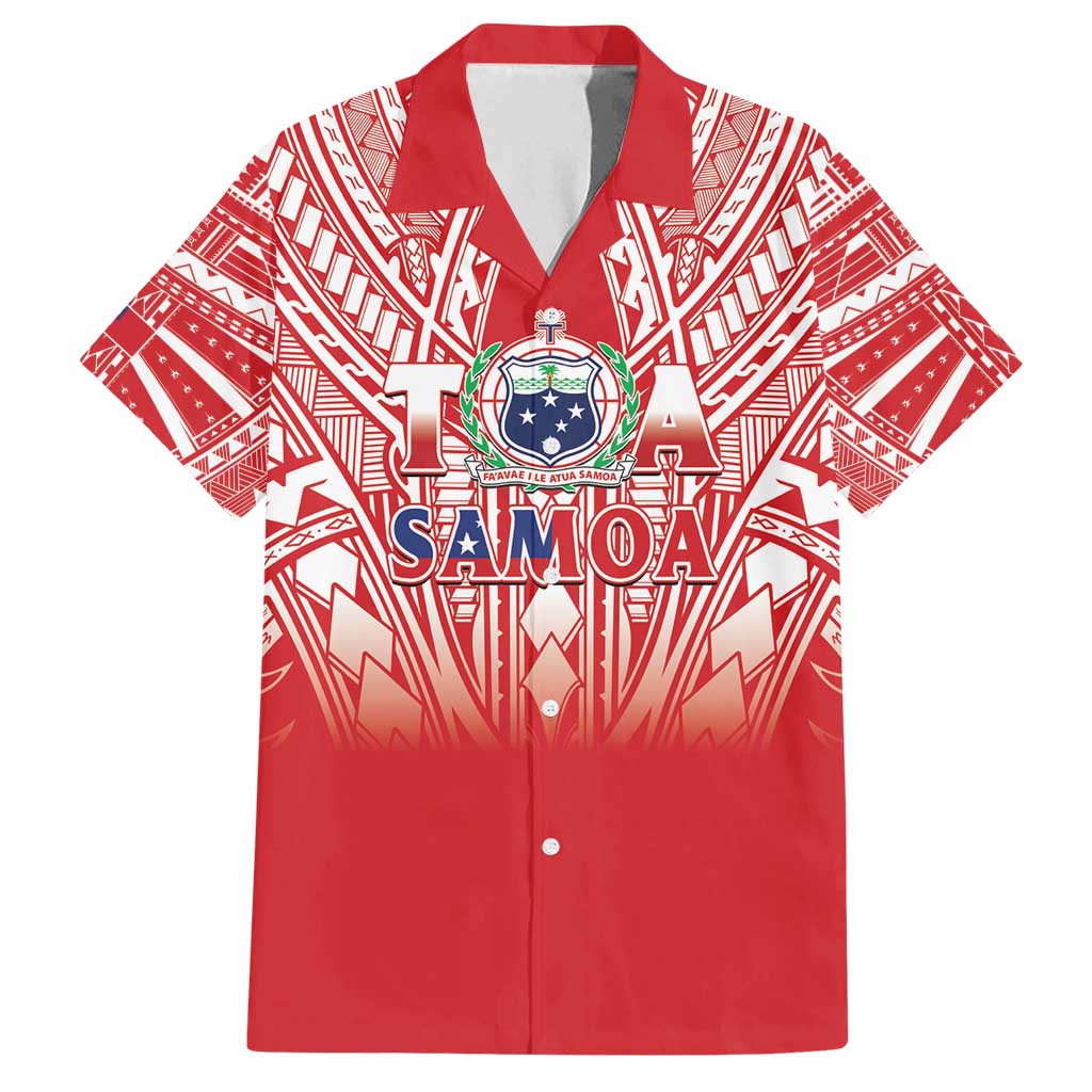 Toa Samoa Rugby Custom Family Matching Puletasi and Hawaiian Shirt Samoa mo Samoa Polynesian Pacific Red - Polynesian Pride