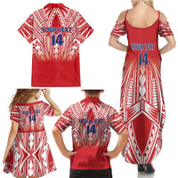 Toa Samoa Rugby Custom Family Matching Summer Maxi Dress and Hawaiian Shirt Samoa mo Samoa Polynesian Pacific Red - Polynesian Pride