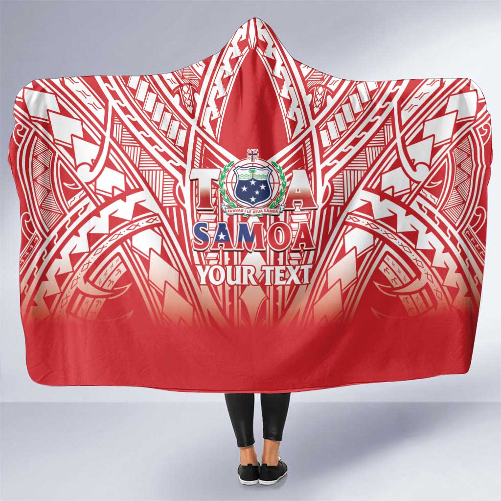 Toa Samoa Rugby Custom Hooded Blanket Samoa mo Samoa Polynesian Pacific Red - Polynesian Pride