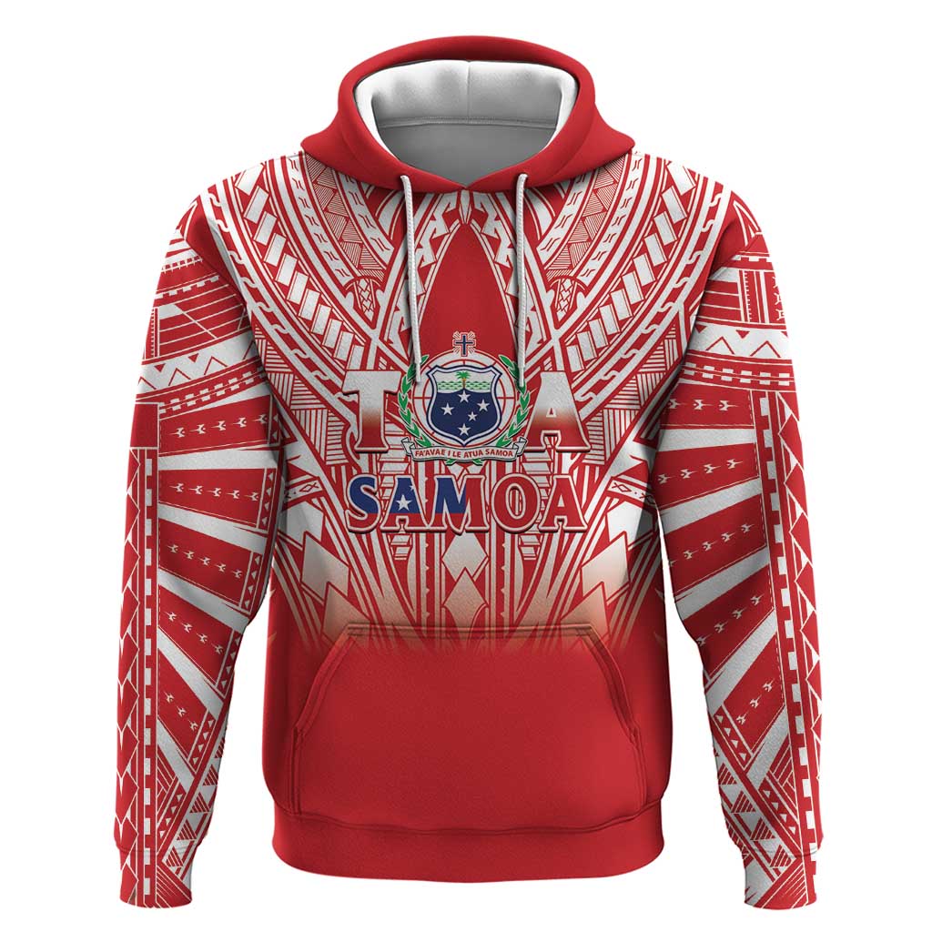 Toa Samoa Rugby Custom Hoodie Samoa mo Samoa Polynesian Pacific Red - Polynesian Pride