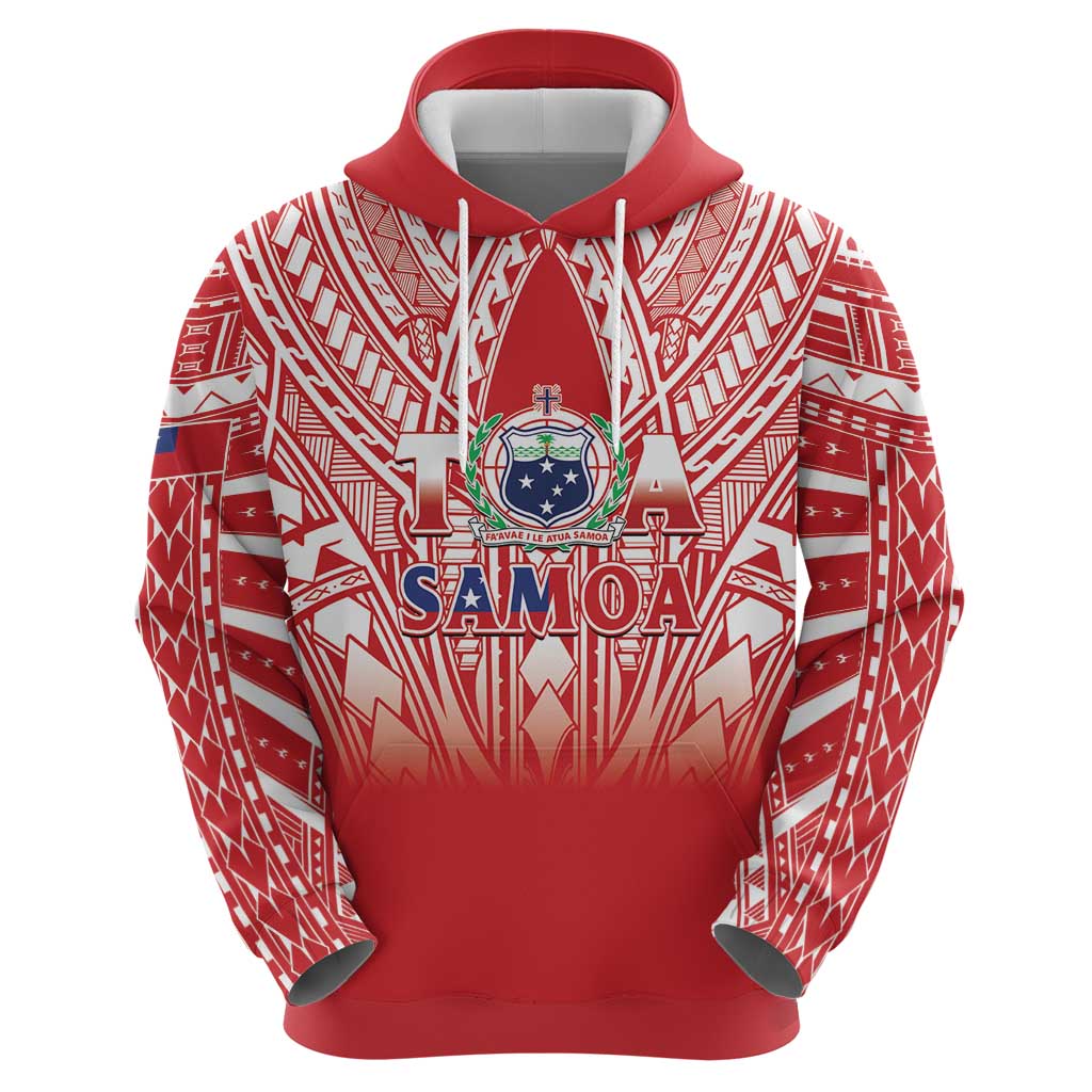 Toa Samoa Rugby Custom Hoodie Samoa mo Samoa Polynesian Pacific Red - Polynesian Pride