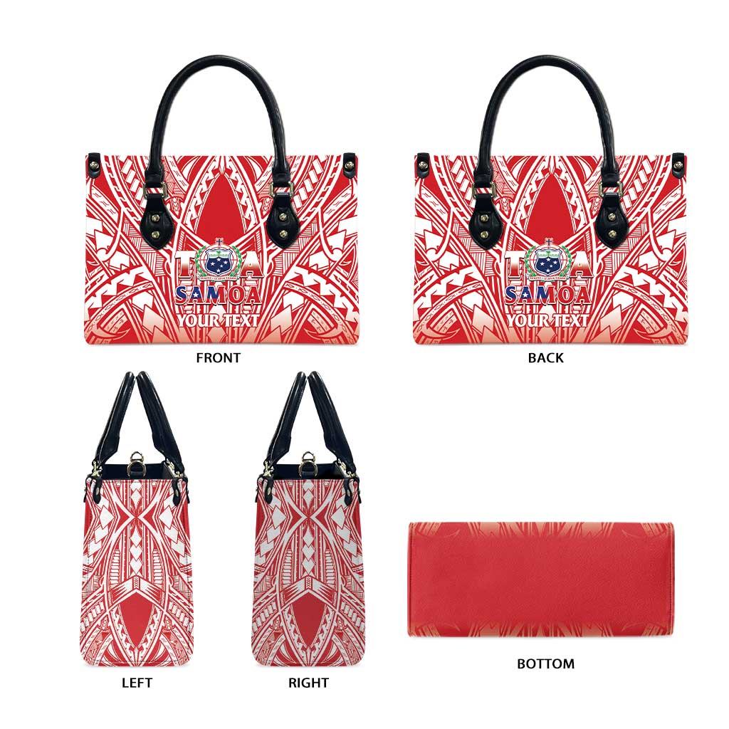 Toa Samoa Rugby Custom Leather Bag Samoa mo Samoa Polynesian Pacific Red - Polynesian Pride