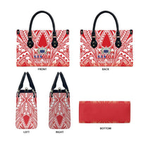 Toa Samoa Rugby Custom Leather Bag Samoa mo Samoa Polynesian Pacific Red - Polynesian Pride