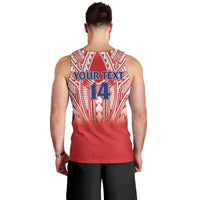 Toa Samoa Rugby Custom Men Tank Top Samoa mo Samoa Polynesian Pacific Red - Polynesian Pride