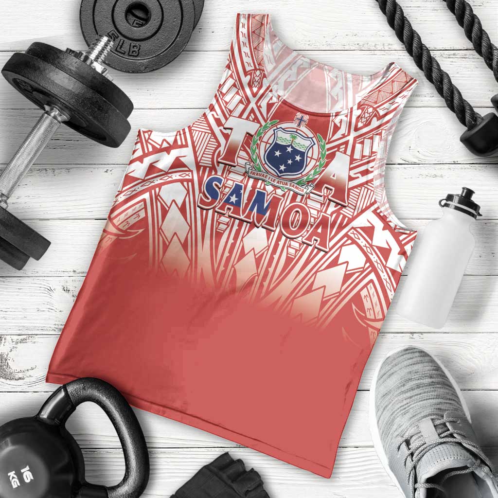 Toa Samoa Rugby Custom Men Tank Top Samoa mo Samoa Polynesian Pacific Red - Polynesian Pride