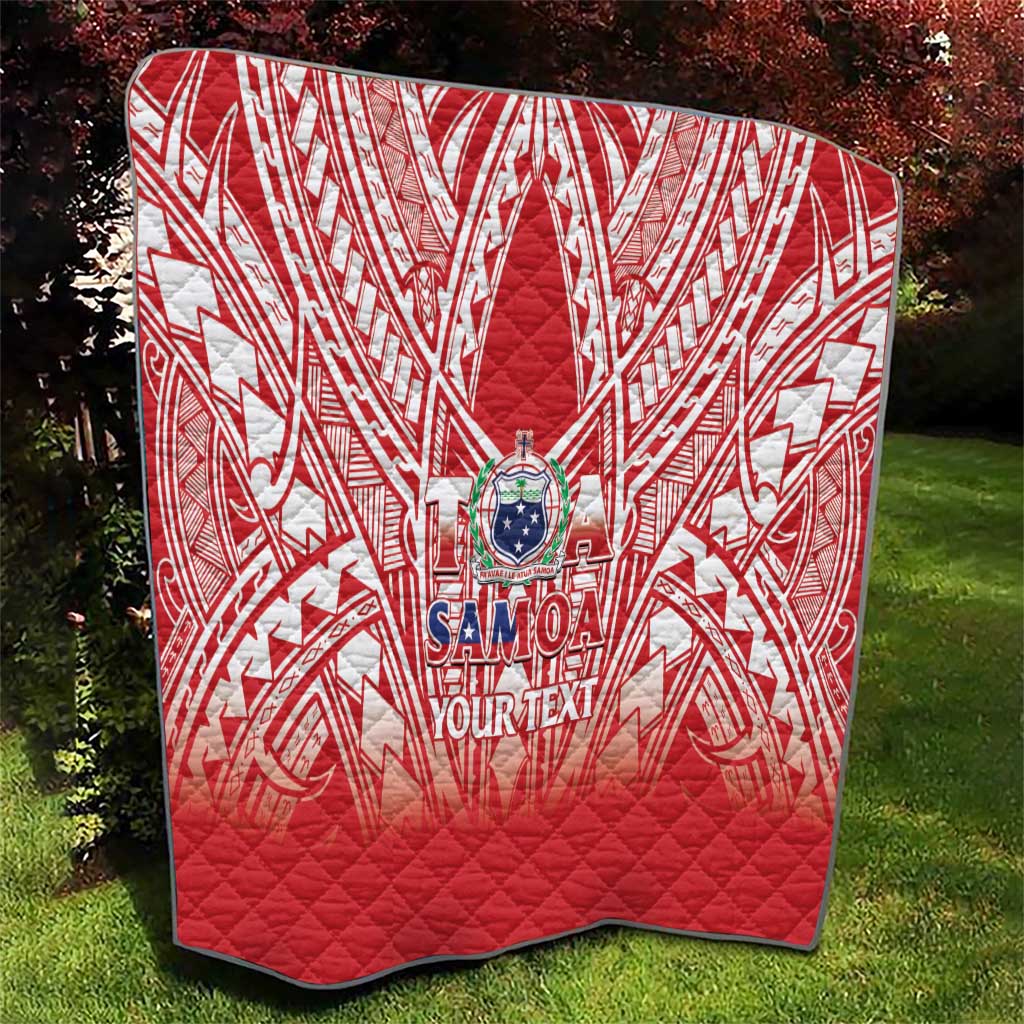 Toa Samoa Rugby Custom Quilt Samoa mo Samoa Polynesian Pacific Red - Polynesian Pride