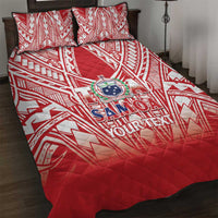 Toa Samoa Rugby Custom Quilt Bed Set Samoa mo Samoa Polynesian Pacific Red - Polynesian Pride