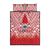 Toa Samoa Rugby Custom Quilt Bed Set Samoa mo Samoa Polynesian Pacific Red - Polynesian Pride