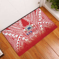 Toa Samoa Rugby Custom Rubber Doormat Samoa mo Samoa Polynesian Pacific Red - Polynesian Pride