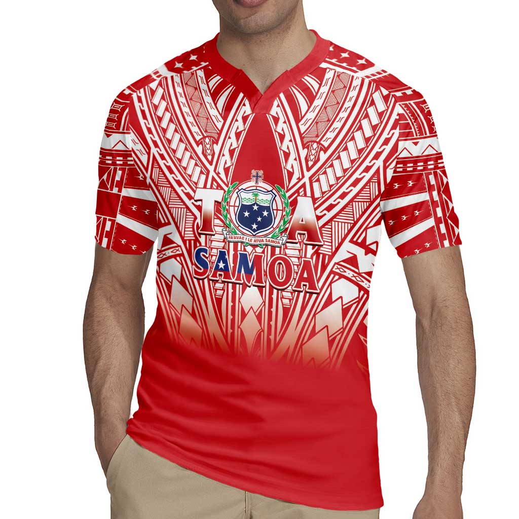 Toa Samoa Rugby Custom Rugby Jersey Samoa mo Samoa Polynesian Pacific Red - Polynesian Pride