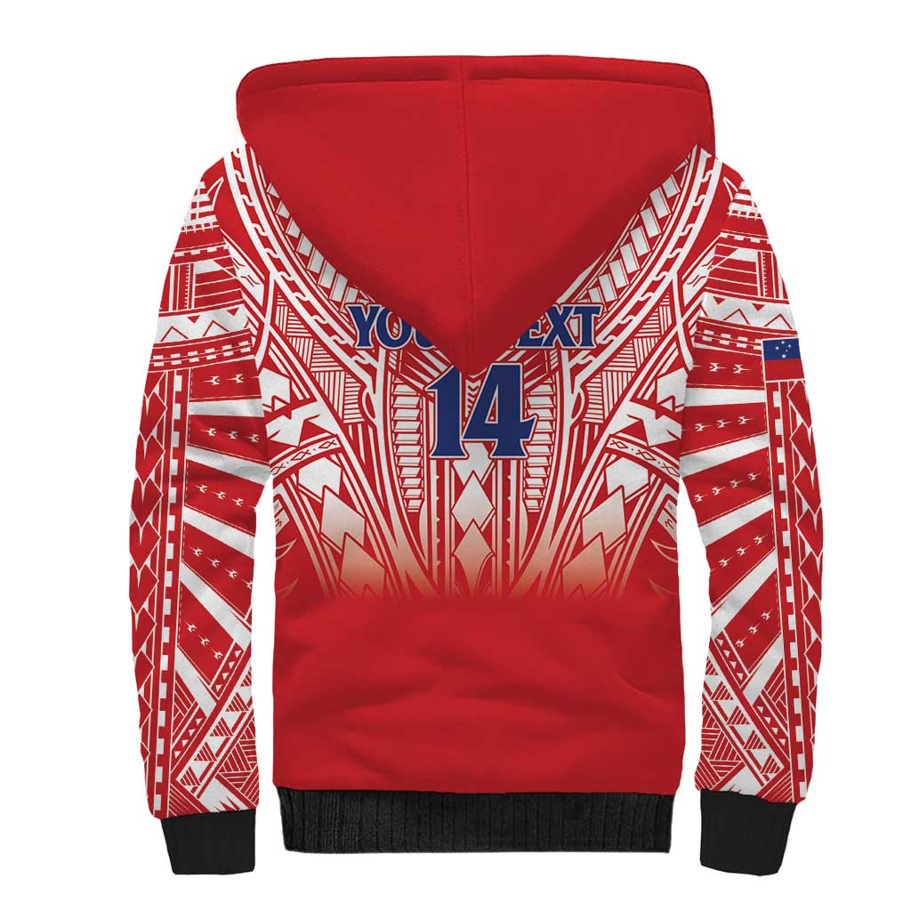 Toa Samoa Rugby Custom Sherpa Hoodie Samoa mo Samoa Polynesian Pacific Red - Polynesian Pride