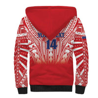 Toa Samoa Rugby Custom Sherpa Hoodie Samoa mo Samoa Polynesian Pacific Red - Polynesian Pride