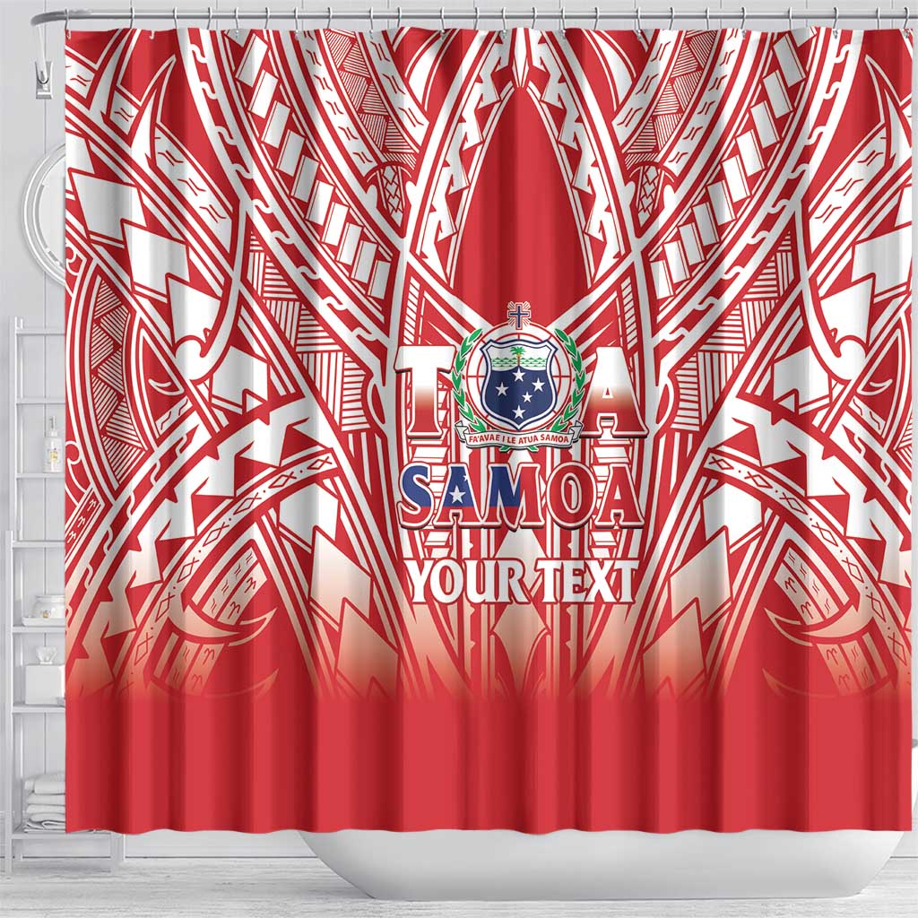 Toa Samoa Rugby Custom Shower Curtain Samoa mo Samoa Polynesian Pacific Red - Polynesian Pride