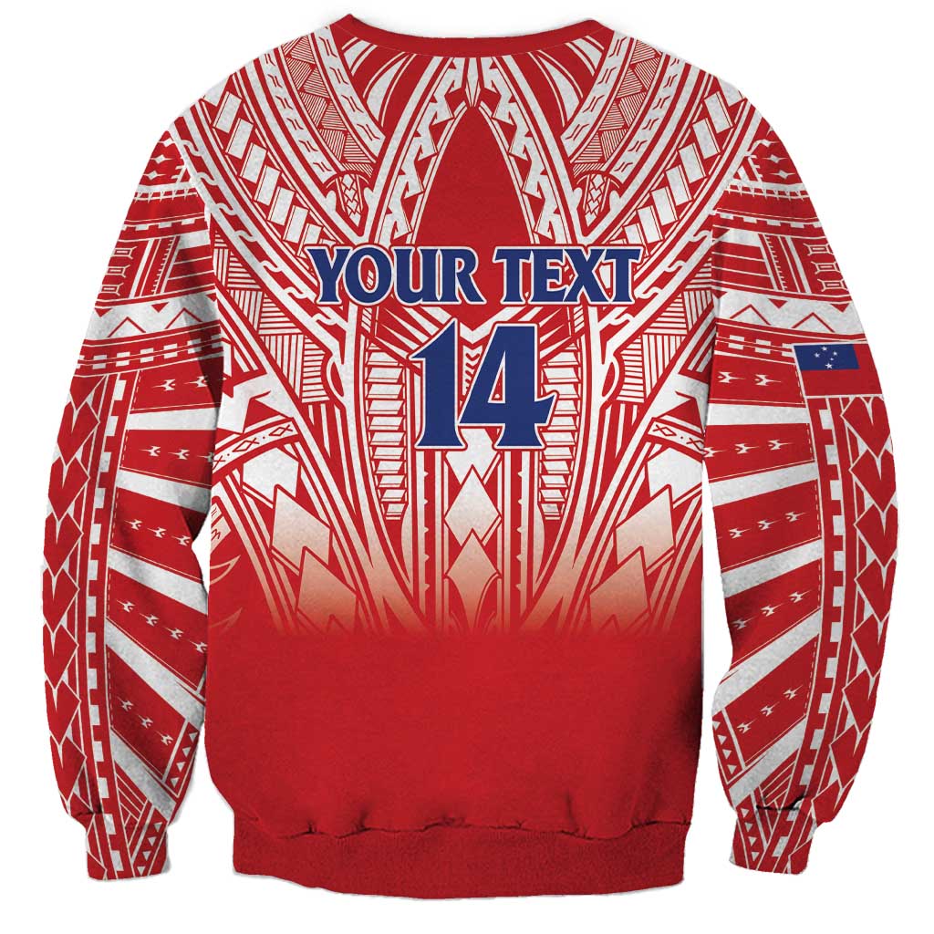 Toa Samoa Rugby Custom Sweatshirt Samoa mo Samoa Polynesian Pacific Red - Polynesian Pride