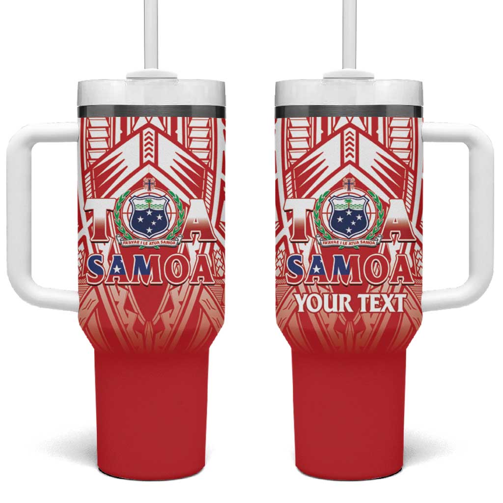 Toa Samoa Rugby Custom Tumbler With Handle Samoa mo Samoa Polynesian Pacific Red - Polynesian Pride