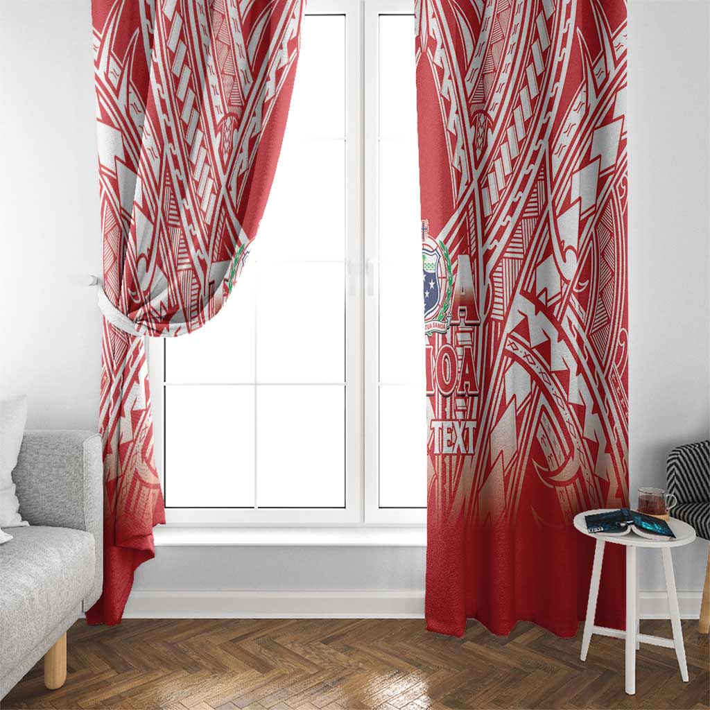 Toa Samoa Rugby Custom Window Curtain Samoa mo Samoa Polynesian Pacific Red - Polynesian Pride