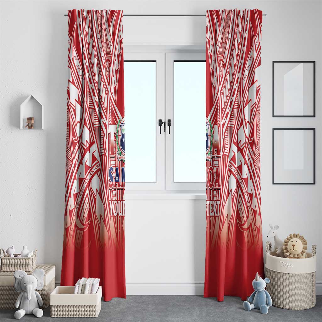 Toa Samoa Rugby Custom Window Curtain Samoa mo Samoa Polynesian Pacific Red - Polynesian Pride