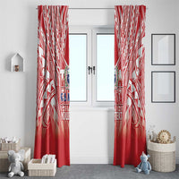Toa Samoa Rugby Custom Window Curtain Samoa mo Samoa Polynesian Pacific Red - Polynesian Pride