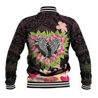 Polynesia Valentine's Day Baseball Jacket Hammerhead Shark Plumeria With Polynesian Pattern LT14 - Polynesian Pride
