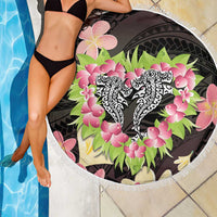 Polynesia Valentine's Day Beach Blanket Hammerhead Shark Plumeria With Polynesian Pattern LT14 - Polynesian Pride