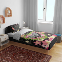 Polynesia Valentine's Day Bedding Set Hammerhead Shark Plumeria With Polynesian Pattern
