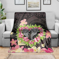 Polynesia Valentine's Day Blanket Hammerhead Shark Plumeria With Polynesian Pattern LT14 - Polynesian Pride