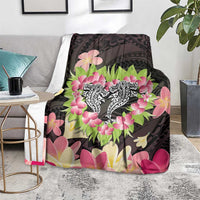 Polynesia Valentine's Day Blanket Hammerhead Shark Plumeria With Polynesian Pattern LT14 - Polynesian Pride