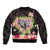 Polynesia Valentine's Day Bomber Jacket Hammerhead Shark Plumeria With Polynesian Pattern